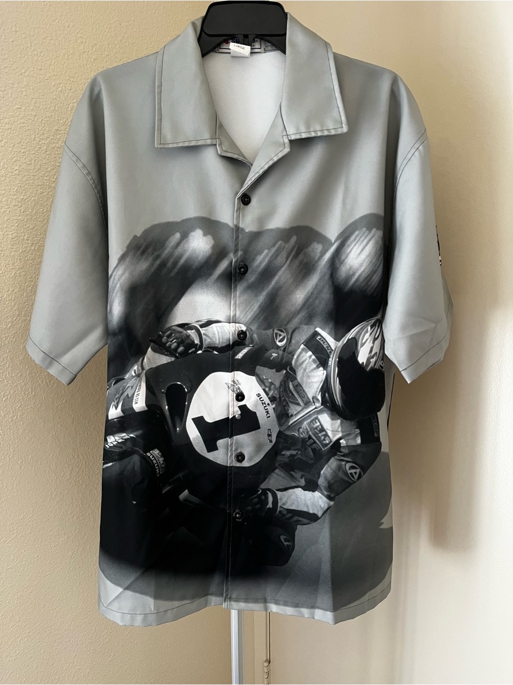 Vintage Suzuki GSX-R Motorcycle Racing Shirt Grey Size L